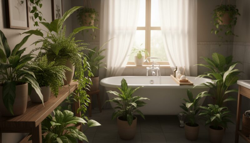biljke u kupatilu